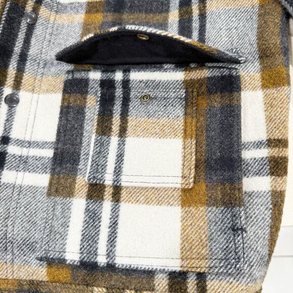 Filson Mackinaw Wool Work Jacket Blue Coal Copper Heather Plaid Medium - Picture 10 of 12